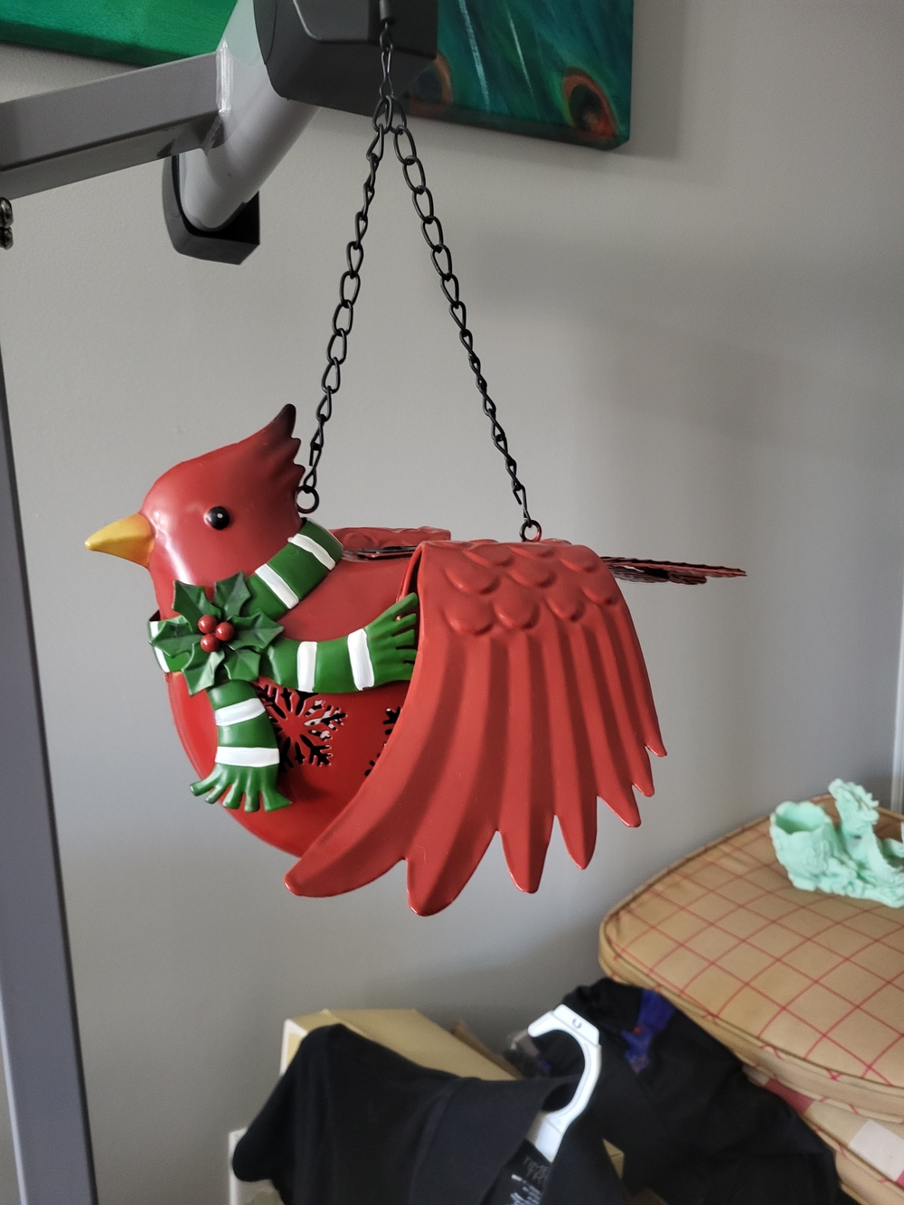 Red Cardinal Hanging Bird Feeder - Decorative Holiday Design